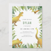 Invitation d'anniversaire des enfants dinosaures (Devant)