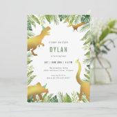 Invitation d'anniversaire des enfants dinosaures (Debout devant)