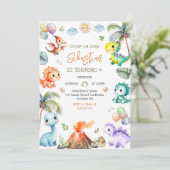 Invitation d'anniversaire des enfants dinosaures (Debout devant)