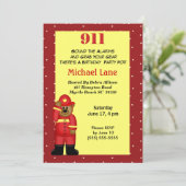 Invitation d'anniversaire des enfants pompiers (Debout devant)