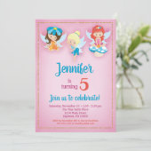 Invitation d'anniversaire des fées - Filles Fairy  (Debout devant)