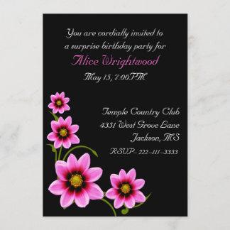 Invitation d'anniversaire des femmes noires et ros