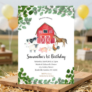 Invitation d'anniversaire des fermiers Green