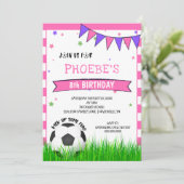 Invitation d'anniversaire des filles de balle de f (Debout devant)