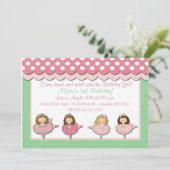 Invitation d'anniversaire des filles de ballet (Debout devant)