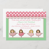 Invitation d'anniversaire des filles de ballet (Devant / Derrière)