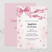 Invitation d'anniversaire des filles de la Bow ros (Devant / Derrière)