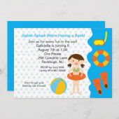 Invitation d'anniversaire des filles de la fête de (Devant / Derrière)