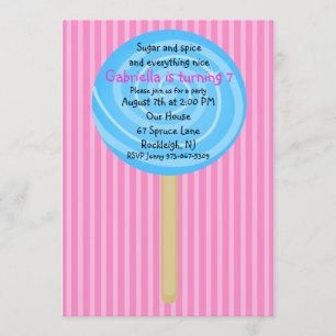 Invitation d'anniversaire des filles de la Lollipo