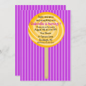 Invitation d'anniversaire des filles de la Lollipo (Devant / Derrière)