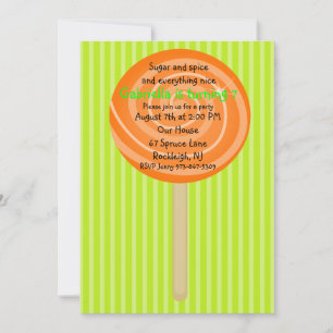 Invitation d'anniversaire des filles de la Lollipo