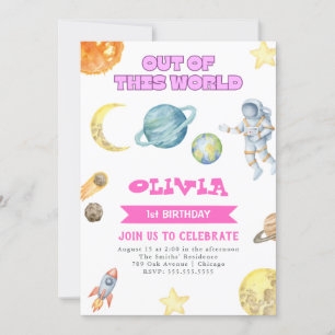 Invitation d'anniversaire des filles de l'espace e