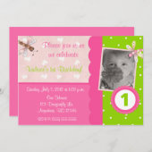 Invitation d'anniversaire des filles des libellule (Devant / Derrière)