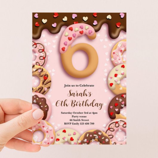 Invitation d'anniversaire des filles pour le 6ème