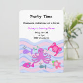 Invitation d'anniversaire des filles sous la mer (Debout devant)