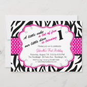 Invitation d'anniversaire des filles Zebra noires  (Devant)
