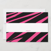 Invitation d'anniversaire des filles Zebra roses e (Dos)