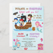 Invitation d'anniversaire des frères et soeurs Pir (Devant / Derrière)