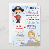 Invitation d'anniversaire des frères et soeurs Pir (Devant / Derrière)