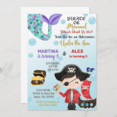 Invitation d'anniversaire des frères et soeurs Pir (Devant / Derrière)