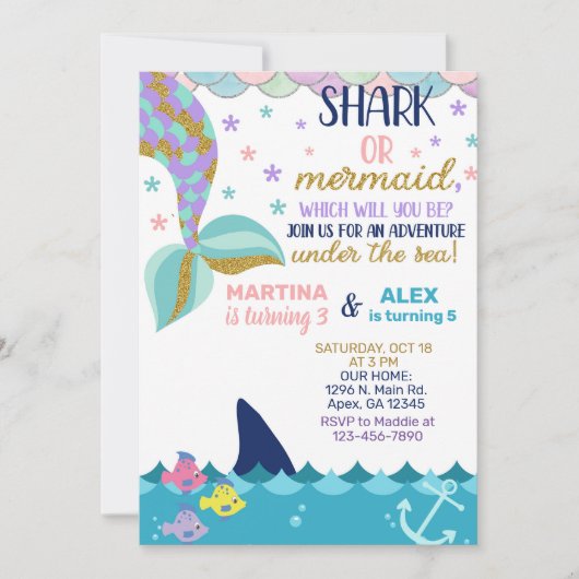 Invitation d'anniversaire des frères et soeurs Sha (Devant)