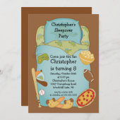 Invitation d'anniversaire des garçons de Slepover (Devant / Derrière)