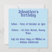 Invitation d'anniversaire des garçons Red Rooster (Dos)