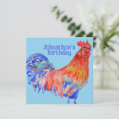 Invitation d'anniversaire des garçons Red Rooster (Debout devant)