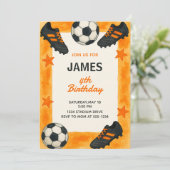 Invitation d'anniversaire des garçons - Soccer Spo (Debout devant)