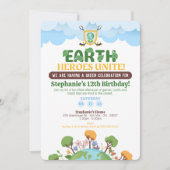 Invitation d'anniversaire des héros de la Terre (Devant)