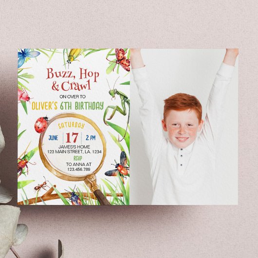 Invitation d'anniversaire des insectes