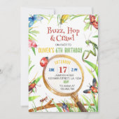 Invitation d'anniversaire des insectes de la natur (Devant)