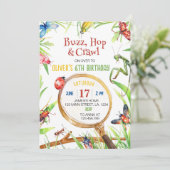 Invitation d'anniversaire des insectes de la natur (Debout devant)