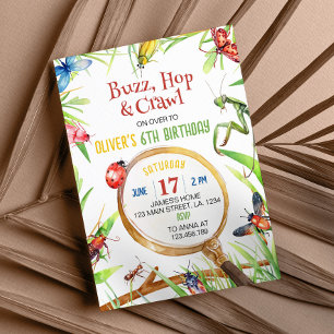 Invitation d'anniversaire des insectes de la natur