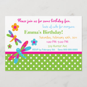Invitation d'anniversaire des libellules 4