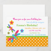 Invitation d'anniversaire des libellules 6 (Devant / Derrière)