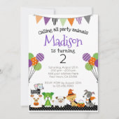 Invitation d'anniversaire des marionnettes d'Hallo (Devant)