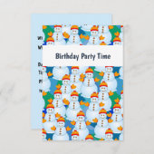 Invitation d'anniversaire des neigeurs (Devant / Derrière)