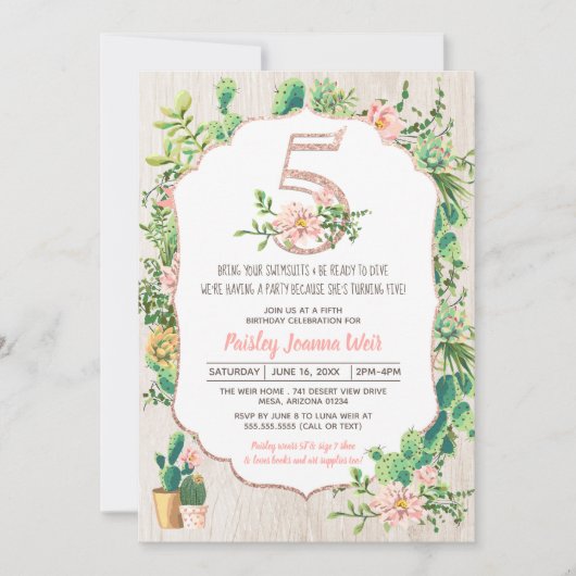 Invitation d'anniversaire des parties (Devant)