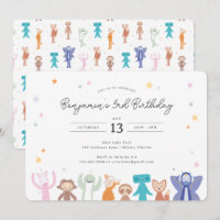 Invitation d'anniversaire des personnages Slumberk