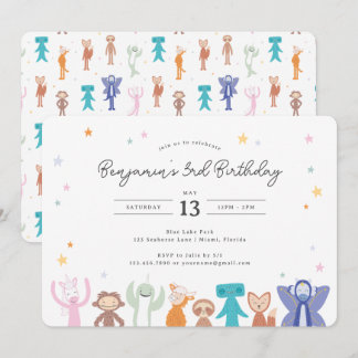 Invitation d'anniversaire des personnages Slumberk