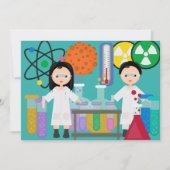 Invitation d'anniversaire des petits scientifiques (Devant)