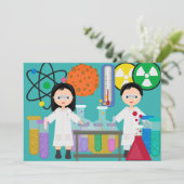 Invitation d'anniversaire des petits scientifiques (Debout devant)