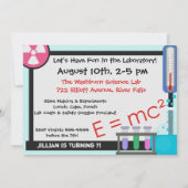Invitation d'anniversaire des petits scientifiques (Dos)