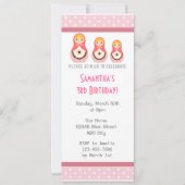 Invitation d'anniversaire des poupées russes Point (Devant)