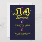 Invitation d'anniversaire des quatorze ans avec en (Devant)