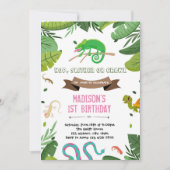 invitation d'anniversaire des reptiles (Devant)