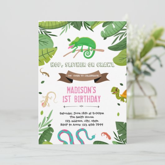 invitation d'anniversaire des reptiles (Debout devant)