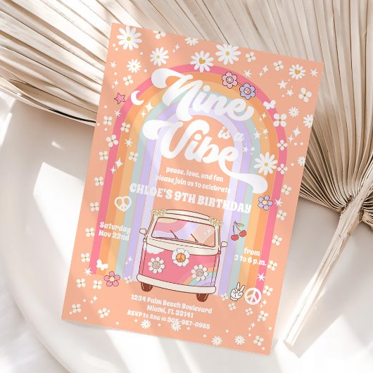 Invitation d'anniversaire des Rétro Hippies pour l