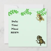 Invitation d'anniversaire des singes (Dos)